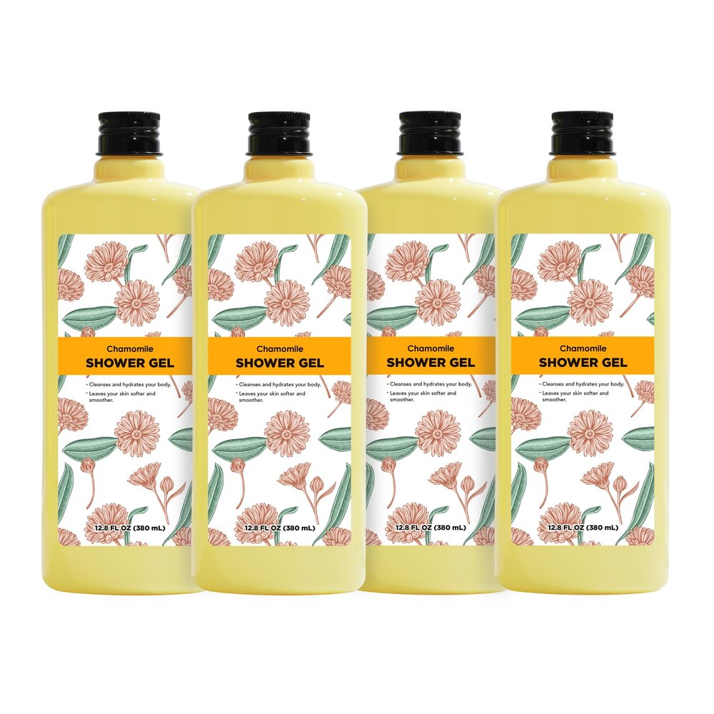 Bubble Bath for Women, Chamomile Shower Gel Gifts Set, Mother's Day Gifts for Mom, 51.2 fl oz (Pack of 4)