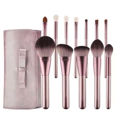 12Pcs Makeup Brushes Set, Premium Synthetic Foundation Brushes Blending Face Powder Eye Shadows Make Up Brushes Kit, Grape Purple (12Pcs + Brush Bag)