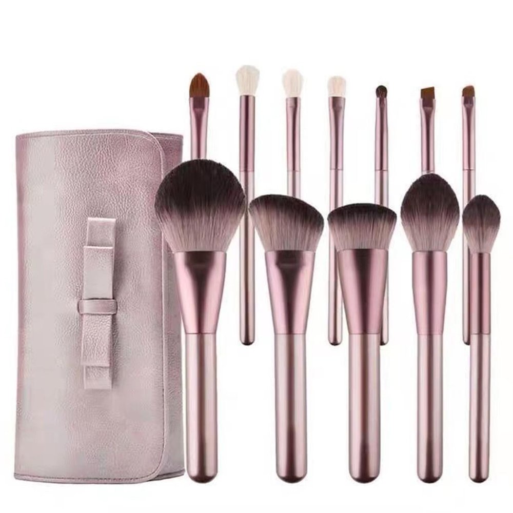 12Pcs Makeup Brushes Set, Premium Synthetic Foundation Brushes Blending Face Powder Eye Shadows Make Up Brushes Kit, Grape Purple (12Pcs + Brush Bag)