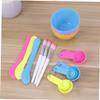 HONMEET 3set Diy Facial Mask Bowl Set Pink Yellow Blue Measuring Spoon Brush for Skincare for Mixing Homemade Facial Masks and Beauty Treatments view 2