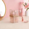 SUNFICON Makeup Brush Holder with Cover Makeup Brush Container With Lid Clear Makeup Brush Holder Organizer Waterproof Dustproof Beauty Brushes Storage Case Stand for Vanity Bathroom Countertop,Gift view 2
