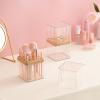 SUNFICON Makeup Brush Holder with Cover Makeup Brush Container With Lid Clear Makeup Brush Holder Organizer Waterproof Dustproof Beauty Brushes Storage Case Stand for Vanity Bathroom Countertop,Gift view 4