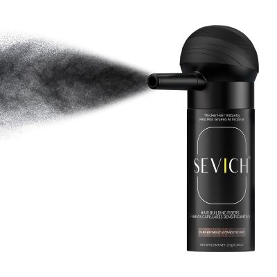 SEVICH Hair Fibers with Spray Applicator - Natural-Looking Hair Thickening Fibers for Men & Women, Instant Fullness, Wind & Water Resistant, Easy Wash Out, 25g (Black)
