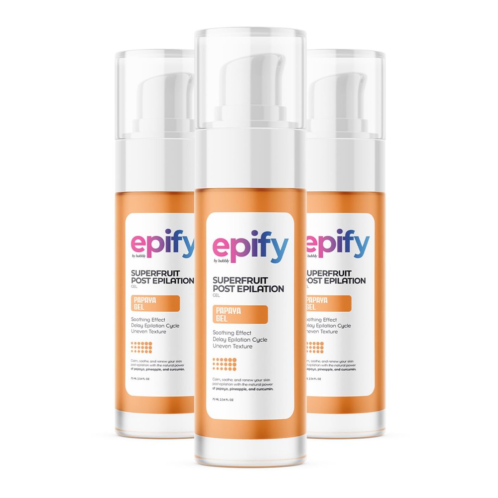 Epify Superfruit Post Epilation Papaya Gel, Hair Inhibitor for Face and Body, Non-Irritating Formula, Soothing Effect, Hair Growth Minimizer, 2.54 Fl Oz (3)