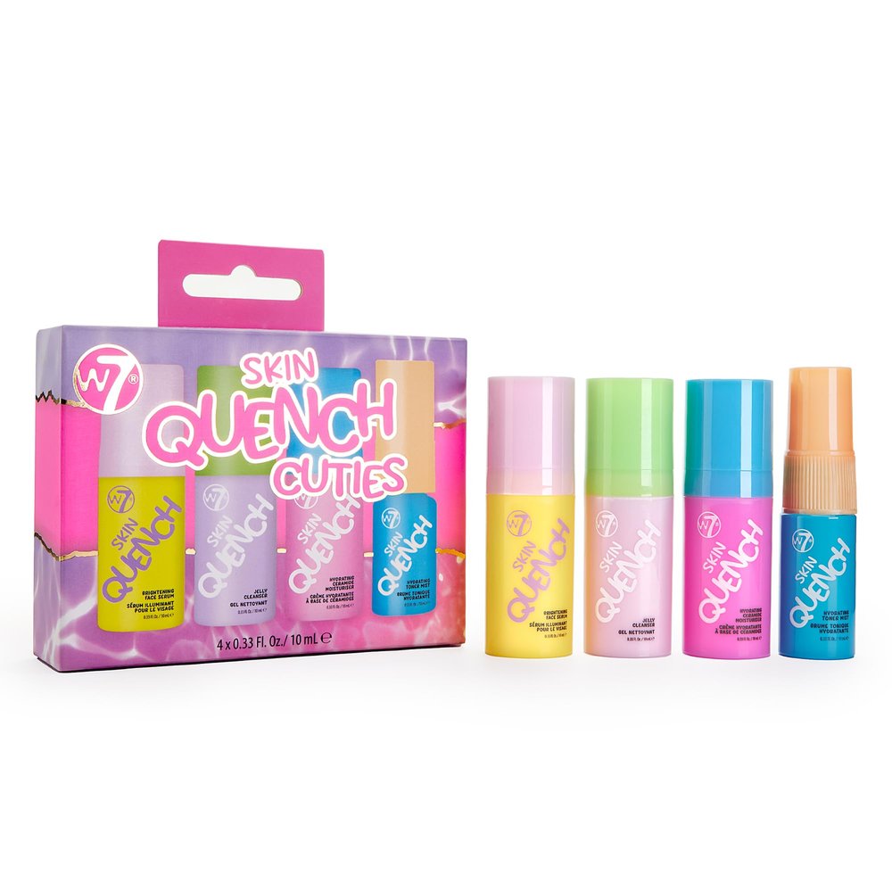 W7 Skin Quench Cuties Gift Set - Travel Size Hydrating Skincare Minis - Moisturizing Skincare Gift