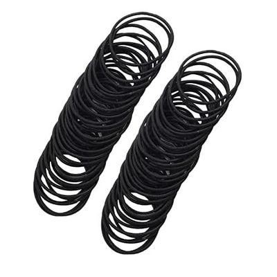 100 Pieces Black Hair Ties for Thick and Curly Hair Ponytail Holders Hair Elastic Band for Women or Men