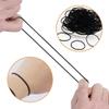 100 Pieces Black Hair Ties for Thick and Curly Hair Ponytail Holders Hair Elastic Band for Women or Men view 3