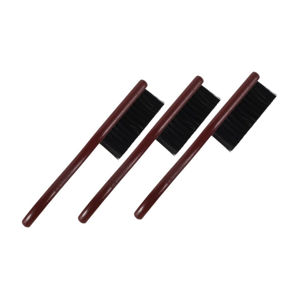 ARTSEWPLY 3pcs Wooden Beard Brush for Men Retro Hairdressing Comb Soft Bristles for Thorough Cleaning Facial Hair Grooming Tool for Daily Use