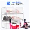 Alipis 3pcs Clear Makeup Organizer Dividers Lidded Vanity Storage Box for Lipsticks and Cosmetics Elegant Desktop Container for Cotton Pads and Accessories view 4