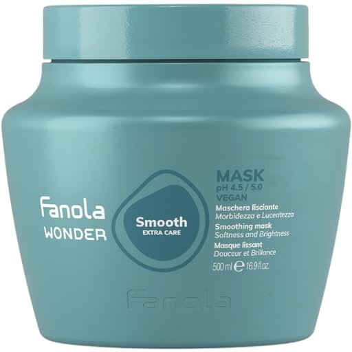Fanola Smoothing Curly Hair Mask - Anti Frizz Deep Conditioning Hair Mask - Formulated with Cotton Oil & Cocoa Butter to Make Straightening Curls & Waves Easier - Detangling & Softening (500 ml)