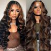 Yaolahe 20 Inch 13X6 Honey Blonde Ombre Lace Front Wig Human Hair 200 Density T1B/30 Highlight Body Wave Lace Front Wigs Human Hair view 1