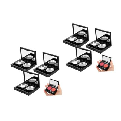 ASAKKURA 6sets Makeup Travel Case Empty Eyeshadow Pans Blush Organizer Sturdy Storage Box for Eyeshadow