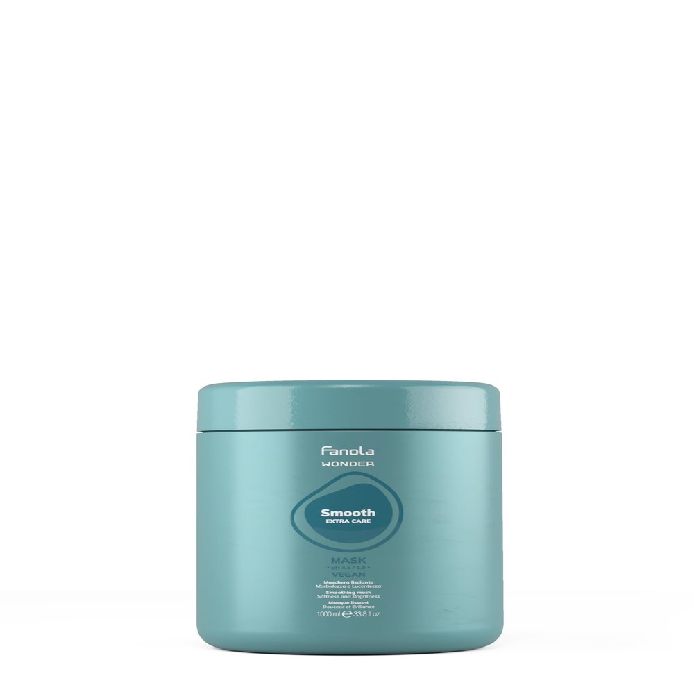 Fanola Smoothing Curly Hair Mask - Anti Frizz Deep Conditioning Hair Mask - Formulated with Cotton Oil & Cocoa Butter to Make Straightening Curls & Waves Easier - Detangling & Softening (1000 ml)