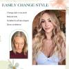 12 Inch Hair Toppers for Women Real Human Hair 360 Toppers No Bangs Upgrade Lace Base Hand Hair-Tied for Women (Ombre Brown, 12 Inch) view 2