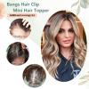 12 Inch Hair Toppers for Women Real Human Hair 360 Toppers No Bangs Upgrade Lace Base Hand Hair-Tied for Women (Ombre Brown, 12 Inch) view 4