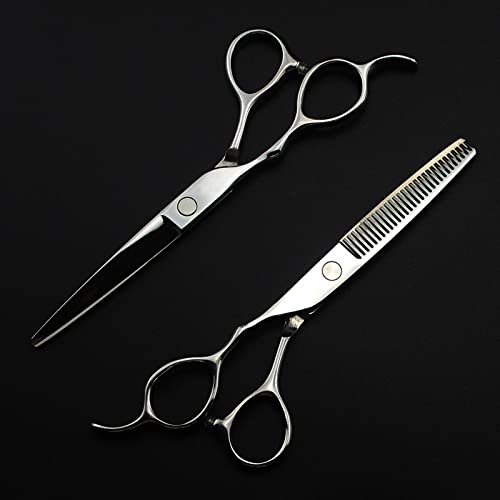 5.5/6 Inch Professional 440C Silver Left Handed Cut Hair Scissors Cutting Barber Haircut Thinning Shears Hairdressing Scissors