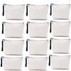 SCCFMM 20 Pack Sublimation Blanks Linen Makeup Bags With Wristband DIY Heat Transfer Print Cosmetic and Pencil Pouches, Multi-Purpose Travel Toiletry Zipper Bags for Crafting and Personalization view 1