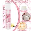 50 Pack Pink Bow Baby Shower Favors Bulk Lip Balm Girls Favors Gifts for Bachelorette Girls Pink Bow Moisturizing Lip Care Pretty lipstick Birthday Christmas Party Supplies (pink bow) view 3