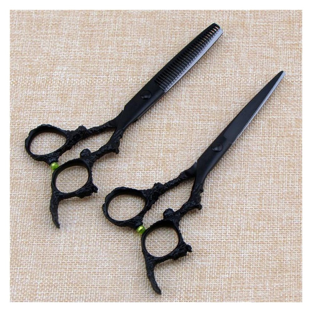 5.5 Inch 6 Inch Black Dragon Hair Cuttinghaircutting Scissors Haircut Thinning Haircuthaircutting Scissors Flat Cut Hairdressinghaircutting Scissors Hair Cutting Shears,5.5 Inch Set