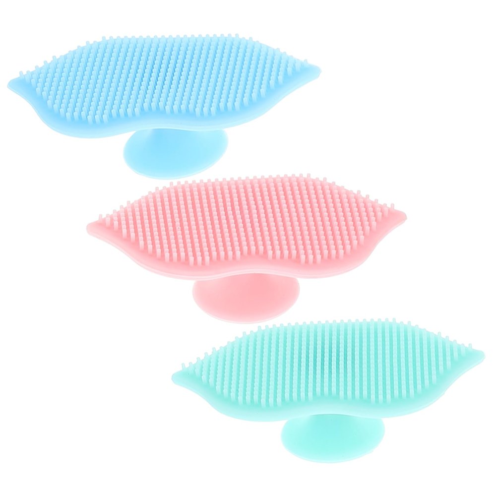ARTSEWPLY 3pcs Silicone Facial Cleansing Brush Exfoliator Cup Handle for Deep Cleaning for Removing Makeup and Impurities Soft and Gentle Skin Green