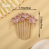 Aimimier Dainty Butterfly Crystal Hair Comb 3 Butterflies Hair Side Comb Sparkly Rhinestone Long Teeth Hair Piece Marquise Wedding Bridal Hair Accessories for Women (Pink) view 2