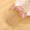 Aimimier Dainty Butterfly Crystal Hair Comb 3 Butterflies Hair Side Comb Sparkly Rhinestone Long Teeth Hair Piece Marquise Wedding Bridal Hair Accessories for Women (Pink) view 3