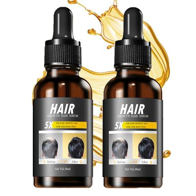 2 PCS Hair Regrowth Oil, Natural Hair Oils with Honey and Ricinus Extract Hair Growth Oil for Hair Loss, Thicker Healthier Hair, Vegan Hair Serum for Men & Women, 2 Fl Oz