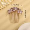 Aimimier Dainty Butterfly Crystal Hair Comb 3 Butterflies Hair Side Comb Sparkly Rhinestone Long Teeth Hair Piece Marquise Wedding Bridal Hair Accessories for Women (Purple) view 2