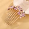 Aimimier Dainty Butterfly Crystal Hair Comb 3 Butterflies Hair Side Comb Sparkly Rhinestone Long Teeth Hair Piece Marquise Wedding Bridal Hair Accessories for Women (Purple) view 3