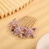 Aimimier Dainty Butterfly Crystal Hair Comb 3 Butterflies Hair Side Comb Sparkly Rhinestone Long Teeth Hair Piece Marquise Wedding Bridal Hair Accessories for Women (Purple) view 4