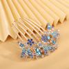 Aimimier Dainty Butterfly Crystal Hair Comb 3 Butterflies Hair Side Comb Sparkly Rhinestone Long Teeth Hair Piece Marquise Wedding Bridal Hair Accessories for Women (Blue) view 4