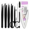 Amasodaon Tweezers Set [9+1 PCS] - Professional Stainless Steel Tweezers for Eyebrows  High-Precision Beauty Tools for Eyebrows, Facial Hair, Splinter & Ingrown Hair Removal view 1