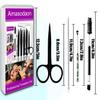 Amasodaon Tweezers Set [9+1 PCS] - Professional Stainless Steel Tweezers for Eyebrows  High-Precision Beauty Tools for Eyebrows, Facial Hair, Splinter & Ingrown Hair Removal view 3