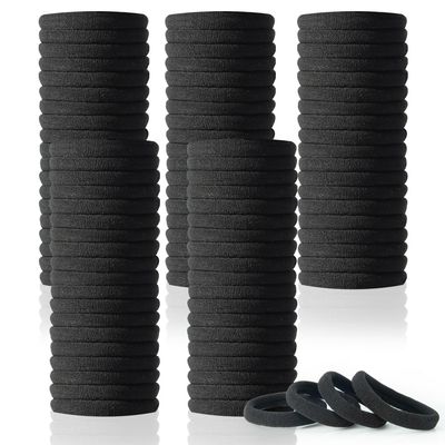 100PCS AOHIEDI No Damage Hair Ties for Women Girls, Elastic Hair Bands for All Hair Types, Thick or Thin, Ponytail Holders are Easy to Remove and Don't get Tangled, Upgrade, Black