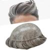Healthlif Toupee For Men Real Human Hair Replacement System For Men Full PU Mens Hairpiece Natural Looking Mens Hair Pieces For Hair Loss Toupee 7X10#460#4 Medium Brown+60% Grey view 1