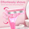 Lasnten 60 Pcs Women's Disposable Razors Bulk 3 Blades Sensitive Skin Razors for a Smooth and Comfortable Shave view 4