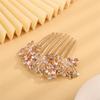 Aimimier Dainty Butterfly Crystal Hair Comb 3 Butterflies Hair Side Comb Sparkly Rhinestone Long Teeth Hair Piece Marquise Wedding Bridal Hair Accessories for Women (Champagne) view 3