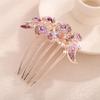 Aimimier Dainty Crystal Hair Comb Sparkly Bow Leaf Rhinestone Inlaid Hair Side Combs Vingtage Long Teeth Hair Clip Wedding Hair Accessories for Women (Purple) view 1