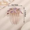 Aimimier Dainty Crystal Hair Comb Sparkly Bow Leaf Rhinestone Inlaid Hair Side Combs Vingtage Long Teeth Hair Clip Wedding Hair Accessories for Women (Purple) view 3