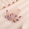 Aimimier Dainty Crystal Hair Comb Sparkly Bow Leaf Rhinestone Inlaid Hair Side Combs Vingtage Long Teeth Hair Clip Wedding Hair Accessories for Women (Purple) view 4