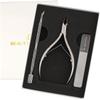 Beauty Power Cuticle Trimmer with Cuticle Pusher & Nano Nail File - Cuticle Nipper Cuticle Remover Nippers Professional Stainless Steel Clippers Pedicure Manicure Tools for Fingernails view 1