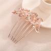 Aimimier Dainty Crystal Hair Comb Sparkly Bow Leaf Rhinestone Inlaid Hair Side Combs Vingtage Long Teeth Hair Clip Wedding Hair Accessories for Women (Champagne) view 1