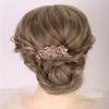 Aimimier Dainty Crystal Hair Comb Sparkly Bow Leaf Rhinestone Inlaid Hair Side Combs Vingtage Long Teeth Hair Clip Wedding Hair Accessories for Women (Champagne) view 2