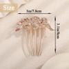 Aimimier Dainty Crystal Hair Comb Sparkly Bow Leaf Rhinestone Inlaid Hair Side Combs Vingtage Long Teeth Hair Clip Wedding Hair Accessories for Women (Champagne) view 3