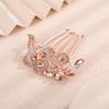 Aimimier Dainty Crystal Hair Comb Sparkly Bow Leaf Rhinestone Inlaid Hair Side Combs Vingtage Long Teeth Hair Clip Wedding Hair Accessories for Women (Champagne) view 4
