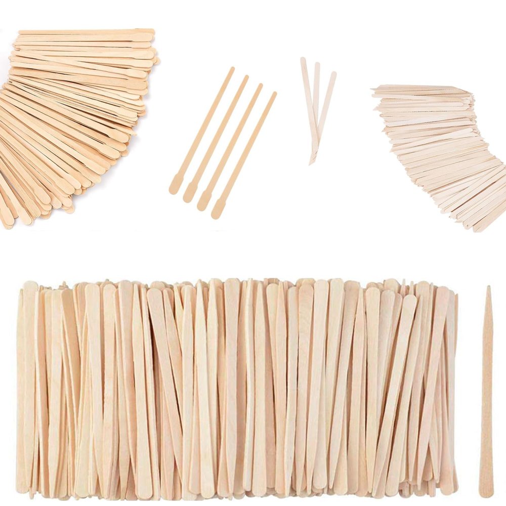 1200 Pcs Wooden Waxing Sticks (Without Handle) and 600 Pcs Wooden Eyebrow Waxing Sticks with Handle and 1200Pcs Wooden Wax Sticks (Slanted Handle)