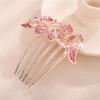 Aimimier Dainty Crystal Hair Comb Sparkly Bow Leaf Rhinestone Inlaid Hair Side Combs Vingtage Long Teeth Hair Clip Wedding Hair Accessories for Women (Pink) view 1