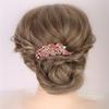 Aimimier Dainty Crystal Hair Comb Sparkly Bow Leaf Rhinestone Inlaid Hair Side Combs Vingtage Long Teeth Hair Clip Wedding Hair Accessories for Women (Pink) view 2
