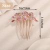 Aimimier Dainty Crystal Hair Comb Sparkly Bow Leaf Rhinestone Inlaid Hair Side Combs Vingtage Long Teeth Hair Clip Wedding Hair Accessories for Women (Pink) view 3