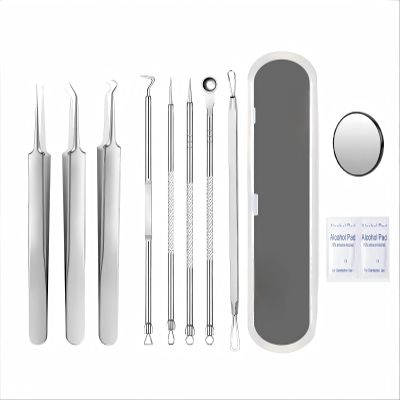 Acssart Blackhead Tools,Acssart Tweezers, Stainless Steel Blackhead Remover, Pimple Acne Remover Kit,Professional Facial Comedone Pimple Extractor Tool Kit